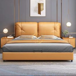 Sofa giường da phòng ngủ hiện đại phong cách Châu Âu